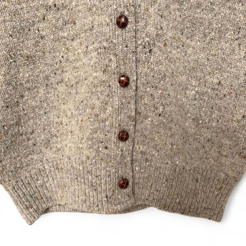 Vintage Eddie Bauer Wool Tweed Sweater Vest Speckled Knit size L